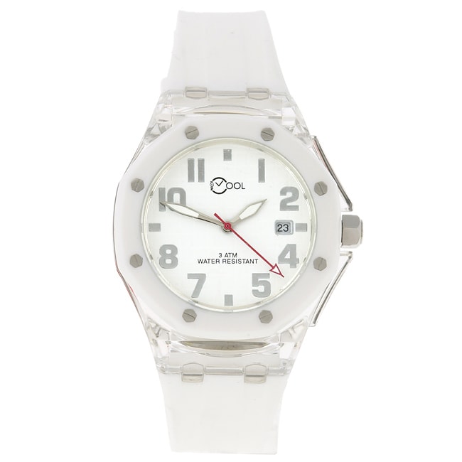 Cool Womens White Rubber Strap Watch  