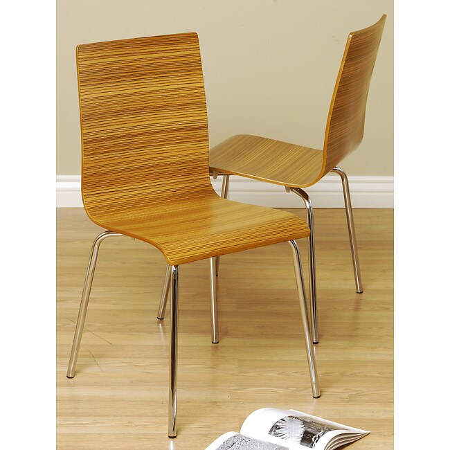 Zebra Wood Dining Chair Set Of 2