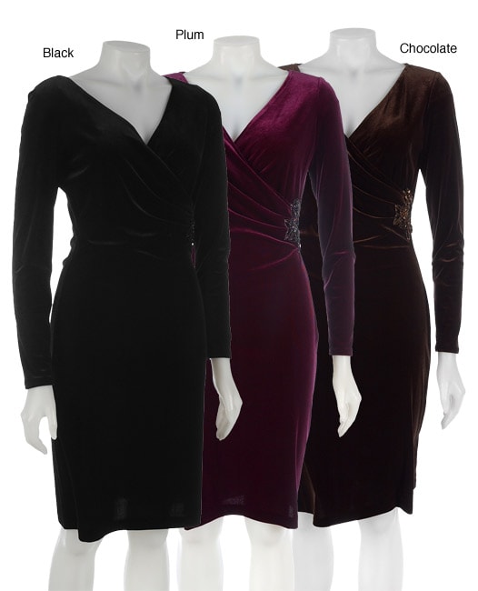 Muse Velvet Embellished Side Drape Dress  