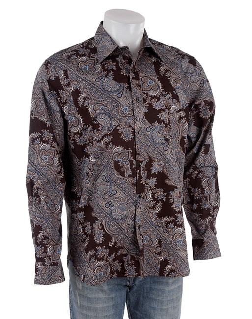 Michael Kors Mens Paisley Long sleeve Dress Shirt  