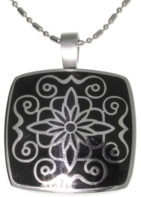 Stainless Steel Lotus Medallion Necklace  