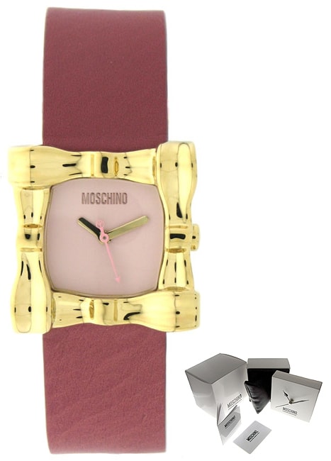 Moschino I Love Presents Mauve Strap Watch  