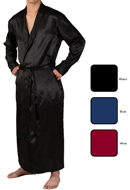 Mens Luxurious Satin Long Bath Robe  