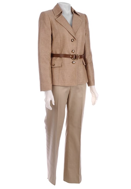 Tahari Womens Textured Spring Tweed Pant Suit  