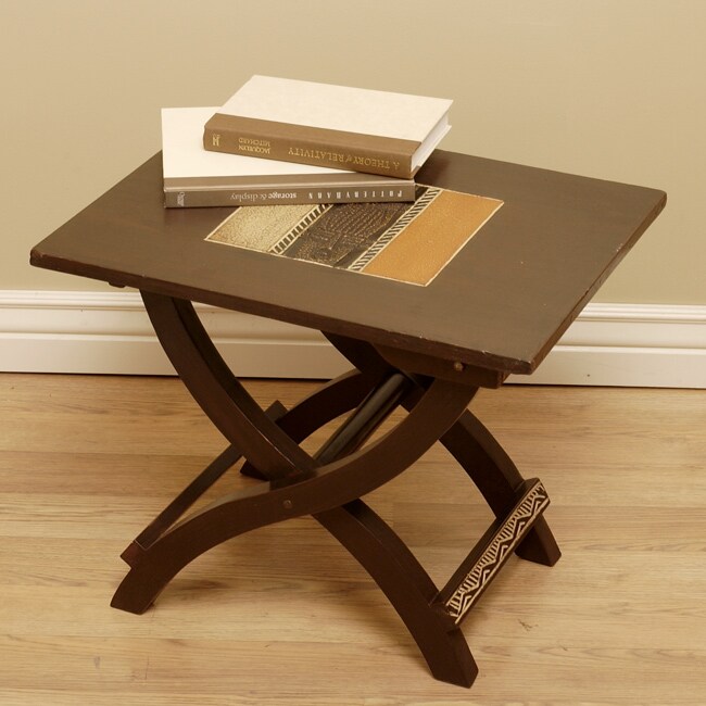 Handcrafted Akuaba Folding Table (Ghana) Free Shipping Today