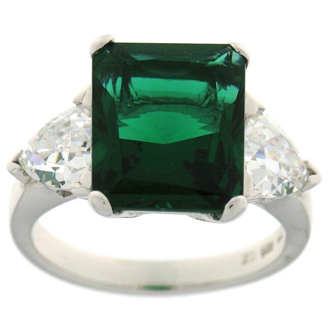 Charles Winston Simulated Emerald CZ Ring - 11042181 - Overstock.com ...