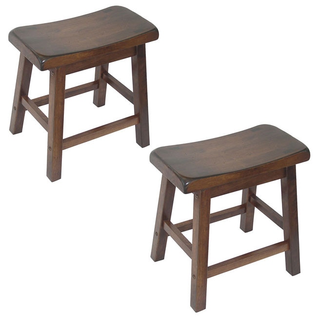 18 inch Gaucho Walnut Finish Stools (Set of 2)