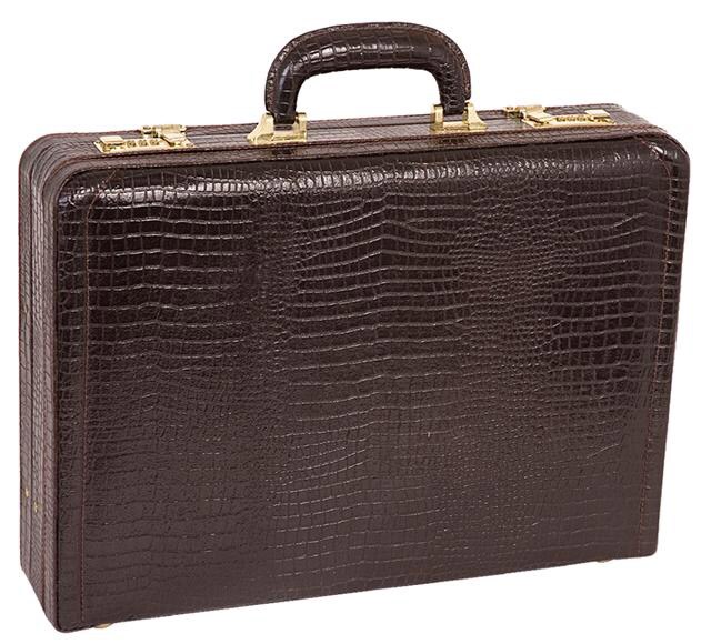McKlein P Series Expandable Alligator Embossed Leather Attache Case 