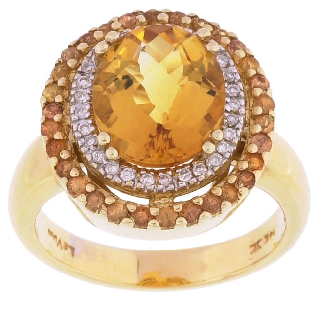 Encore by Le Vian 14k Gold Citrine Diamond Ring  