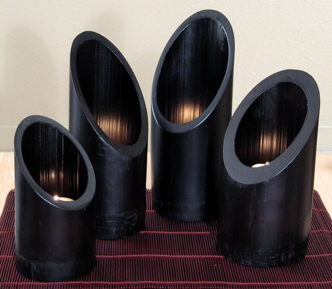Bamboo Candle Holders (Set of 4) Free Shipping On Orders Over 45