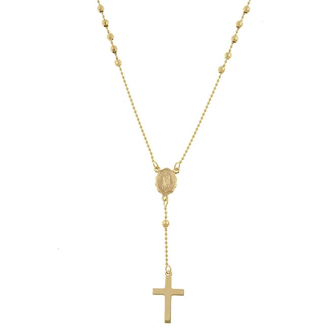 14k Yellow Gold Italian Rosary Necklace  