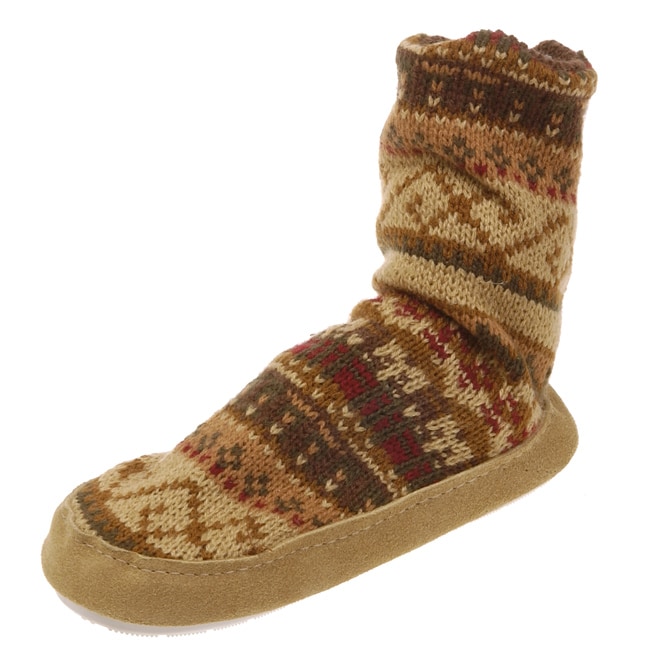 mukluks wool slipper socks with leather sole