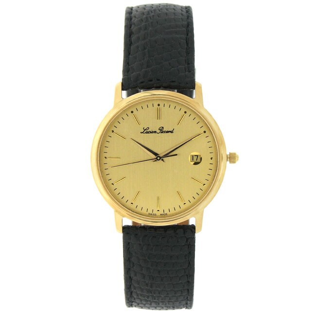 Lucien Piccard 18k Yellow Gold Men's Watch - 11056092 - Overstock.com ...