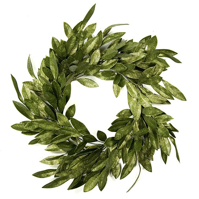 Metallic Green Bay Leaf Wreath Free Shipping On Orders Over 45