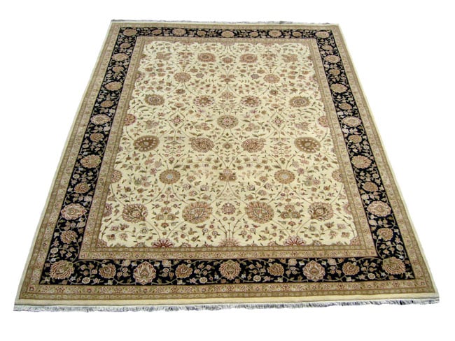 Sino Tabriz Hand knotted Ivory/Navy Rug (9 x 12) 7x9   10x14 Rugs