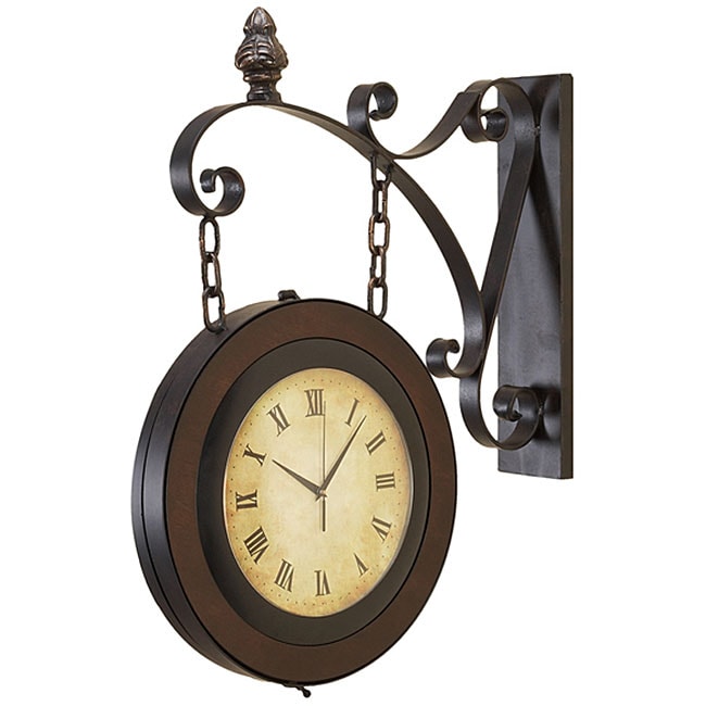 Large Handcrafted Hanging Double Face Clock