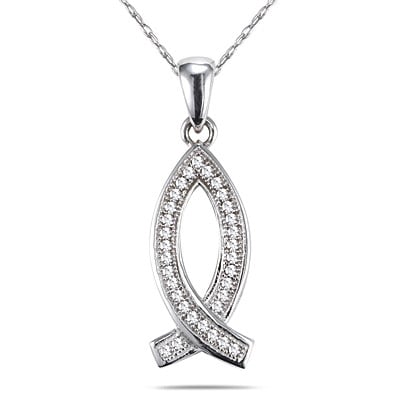 10k Gold 1/10ct Diamond Ribbon Twist Necklace  