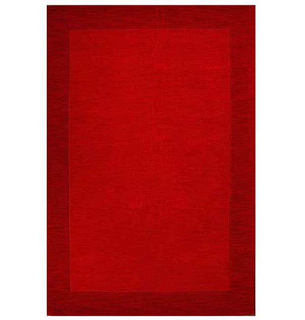 Hand-tufted Red Border Wool Rug (8'9 x 13')