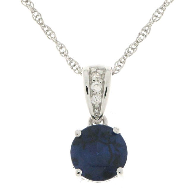 Charles Winston Solitaire Created Sapphire Necklace