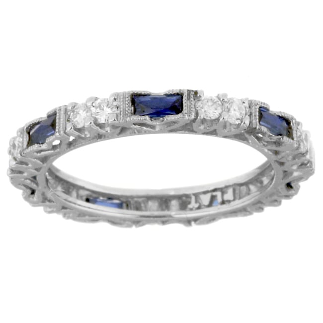 Tacori Platinum Diamond and Sapphire Band  