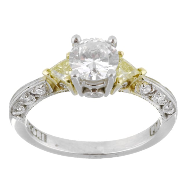   Platinum 18k Gold 1/2ct TDW Diamond Engagement Ring  