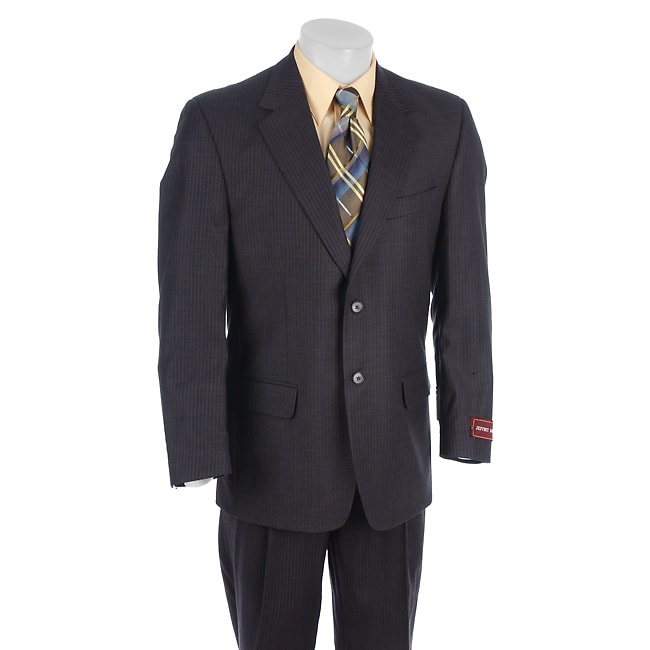 Jeffrey Banks Mens Grey Fine Striped 2 button Suit  