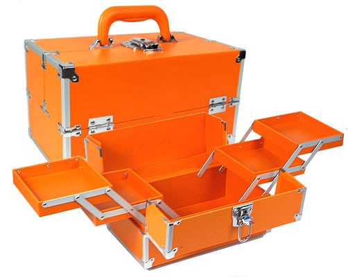 Orange Makeup Train Case  