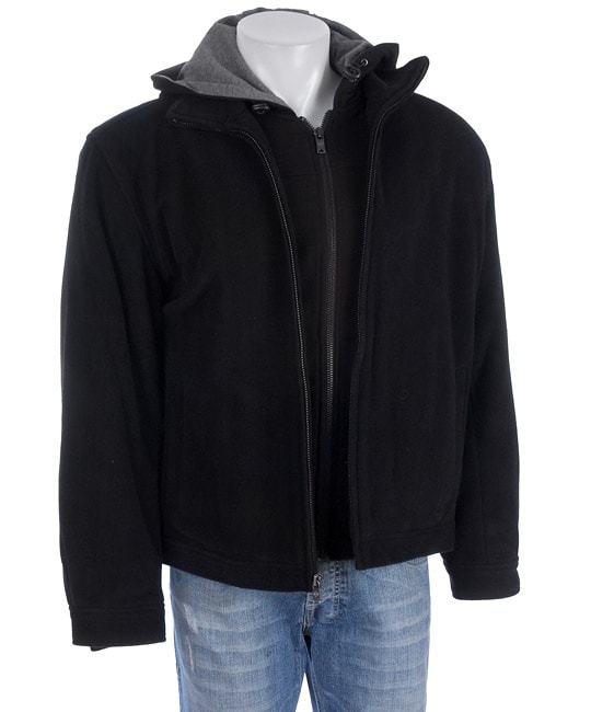 Columbia Mens Black Wool Hoodie  