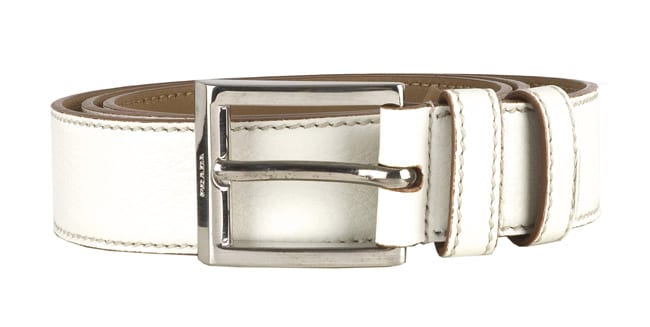 Prada White Leather Belt with Silver Buckle - Overstock™ Shopping ...