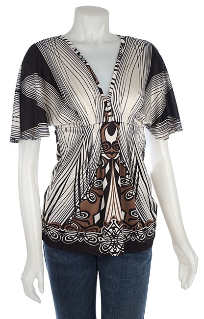 Eight Sixty Tribal Print V neck Kimono Top  