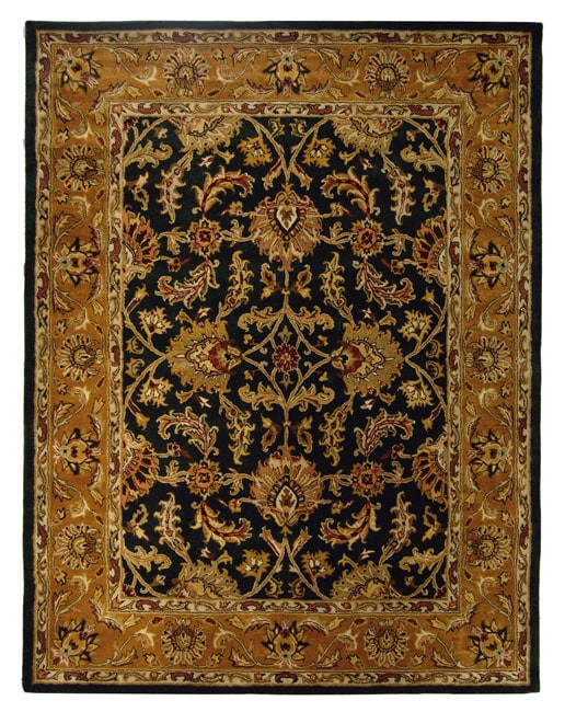 Handmade Heritage Kashan Dark Green/ Gold Wool Rug (96 X 136) (GreenPattern OrientalMeasures 0.625 inch thickTip We recommend the use of a non skid pad to keep the rug in place on smooth surfaces.All rug sizes are approximate. Due to the difference of m