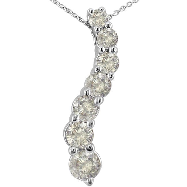 14k White Gold 1/4ct TDW Diamond Journey Pendant