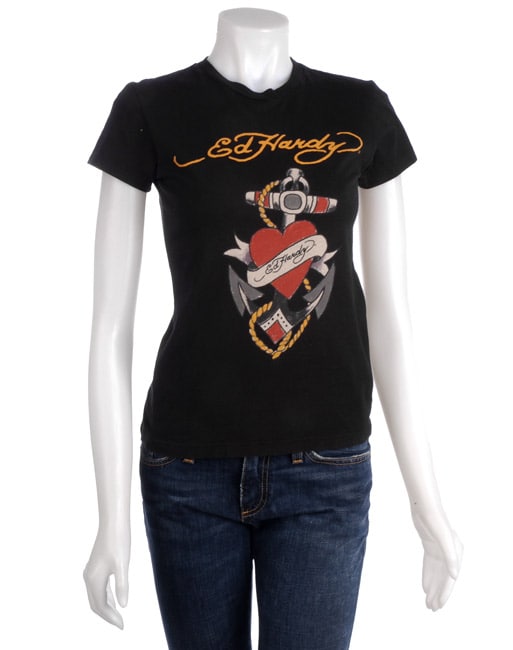 Ed Hardy Women's Love Anchor Short-sleeve T-shirt - 11095704 ...