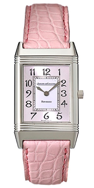 JLC Reverso Classique Womens Pink Quartz Watch  