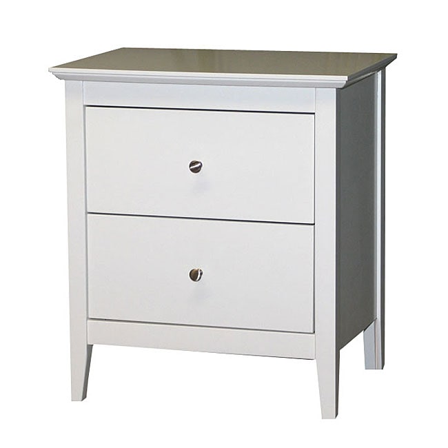 Kylie 2 drawer White Nightstand  