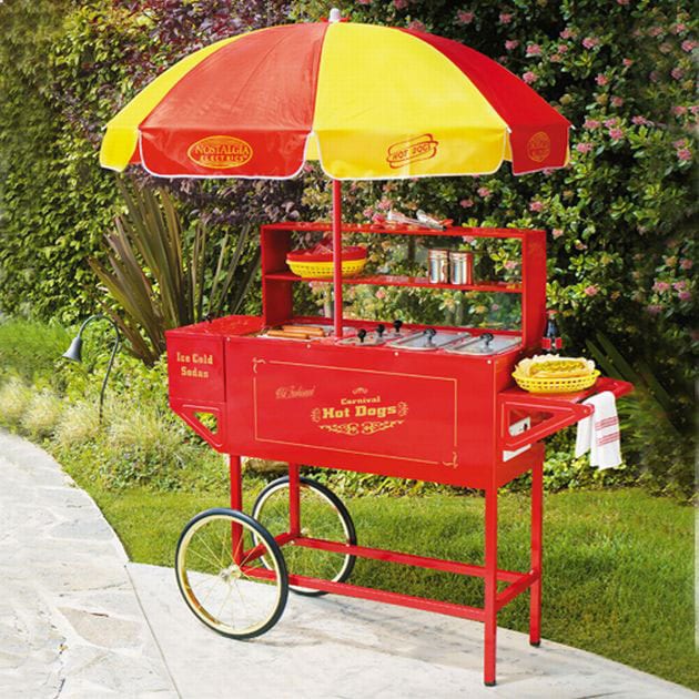 Large Hot Dog Cart and Umbrella Free Shipping Today