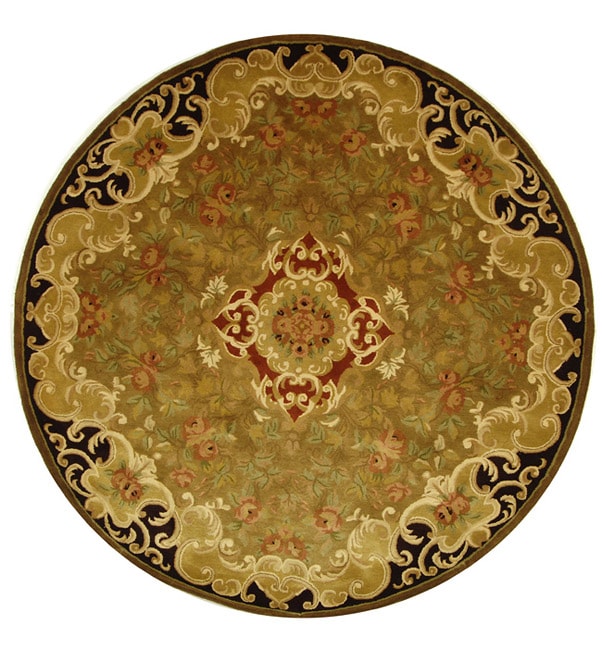 Handmade Classic Juliette Gold Wool Rug (6 Round)