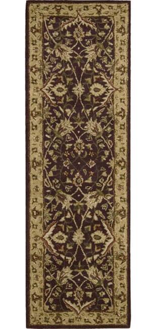 Hand-tufted Burgundy Wool Rug (2'3 x 7'6) - 2'3" x 7'6" Runner