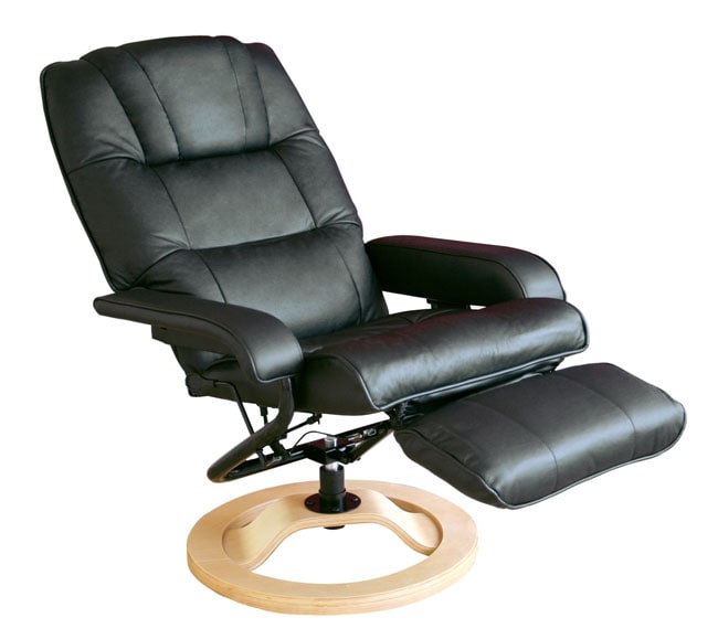 Clement Black Leather Massage Recliner Chair  