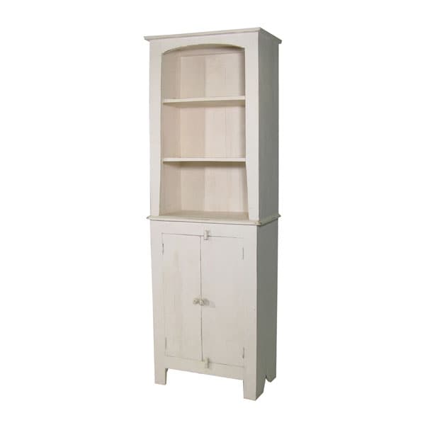 Rustic Tall White Bookshelf  