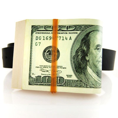 Folded One Hundred Dollar Bill Belt Buckle  