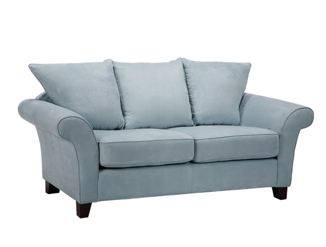 Provence Sky Blue Microfiber Flared Arm Sofa