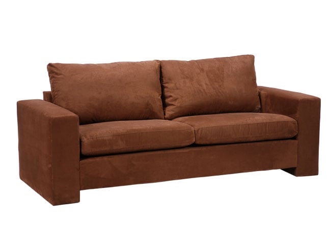 Kennedy Chocolate Brown Microfiber Tuxedo Sofa  
