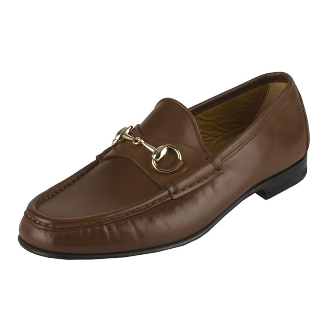 Gucci Brown Leather Horsebit Loafers - 11126778 - Overstock.com ...