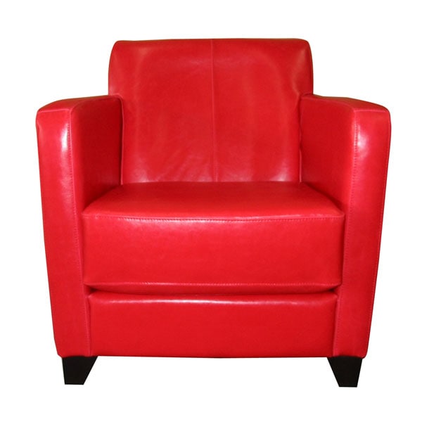 Milan Red Leather Club Chair - Free Shipping Today - Overstock.com ...