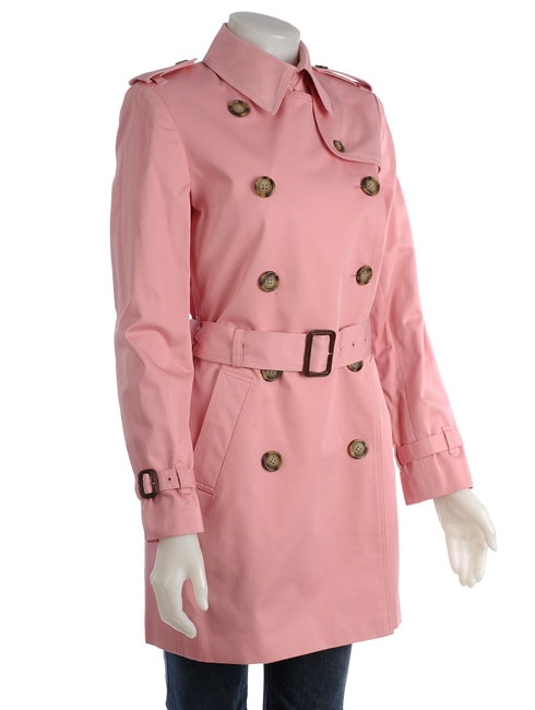 Famous NY Maker Signature Pink Trench Coat  