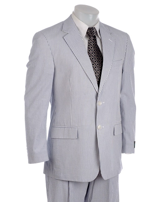 Alexander Julian Mens Navy/ White Seersucker Suit  