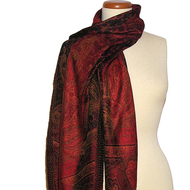 red multi scarf