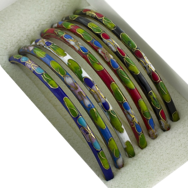 Cloisonne Bangle Bracelet (Set of 7)  