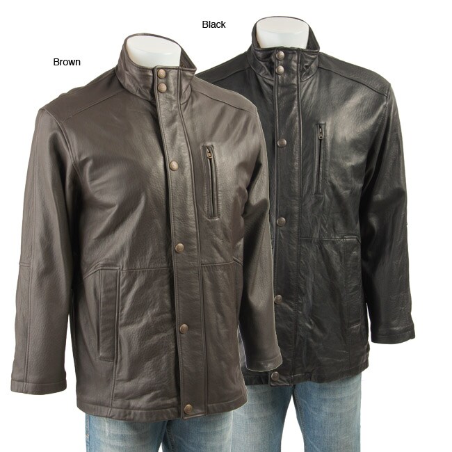 Weatherproof Men S Leather Zip Front Jacket Free Shipping Today Weatherproof Men S Leather Zip Front Jacket